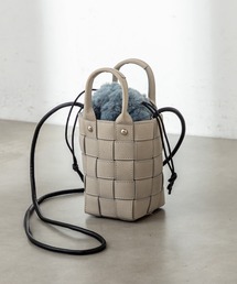mystic | ボア巾着付編み込みミニBAG(ショルダーバッグ)