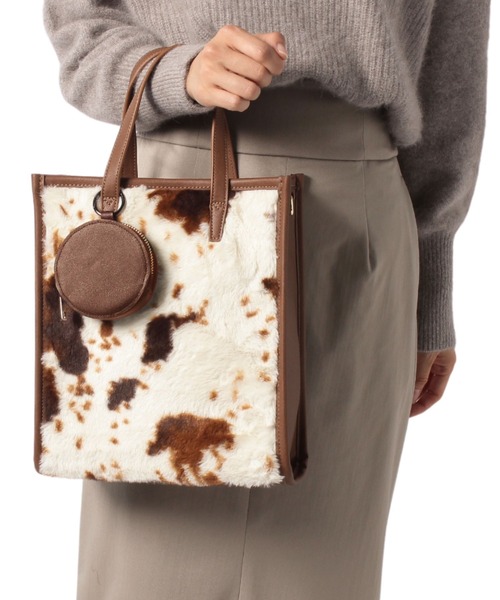 Via Demizon（ビアデミゾン）の「エコファー2WAYトートバッグ（トートバッグ・レディース・ブラック/ブラウン・フリー）」の8枚目の写真