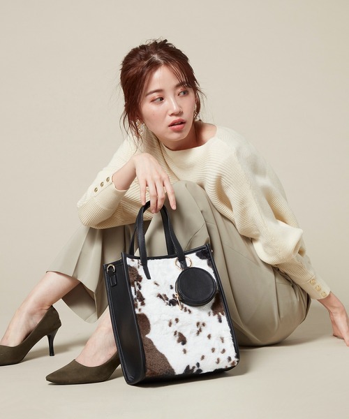 Via Demizon（ビアデミゾン）の「エコファー2WAYトートバッグ（トートバッグ・レディース・ブラック/ブラウン・フリー）」の19枚目の写真