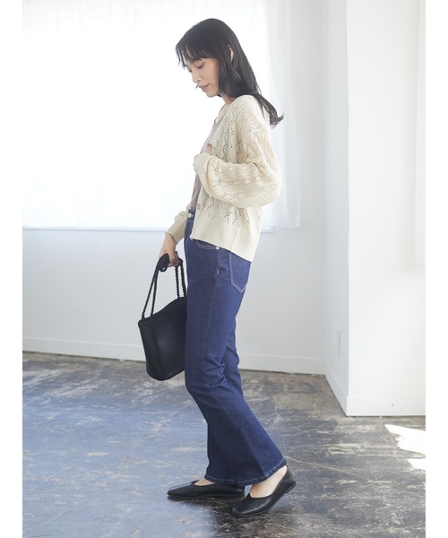 ELENCARE DUE(エレンカーレデュエ)の「・ELENCARE DUE フレアスキニーパンツ*(デニムパンツ・レディース・インディゴブルー/その他16/ブラック・L/M)」の4枚目の写真