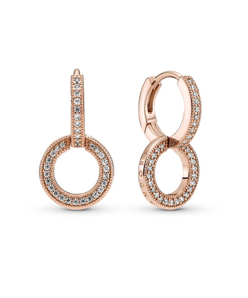 PANDORA ゴールドストーンフープピアス 2個セット フープピアス | ゴールド & シルバー ピアス| パンドラ Pandora JP