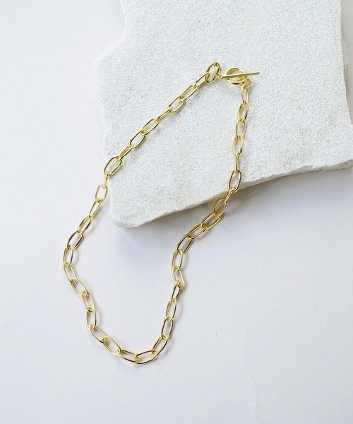 SIGNAL(シグナル)の「【SIGNAL /シグナル】 Oval Chain Necklace /オーバルチェーンネックレス(ネックレス・レディース・シルバー/ゴールド/シルバー×ゴールド・40cm)」の1枚目の写真