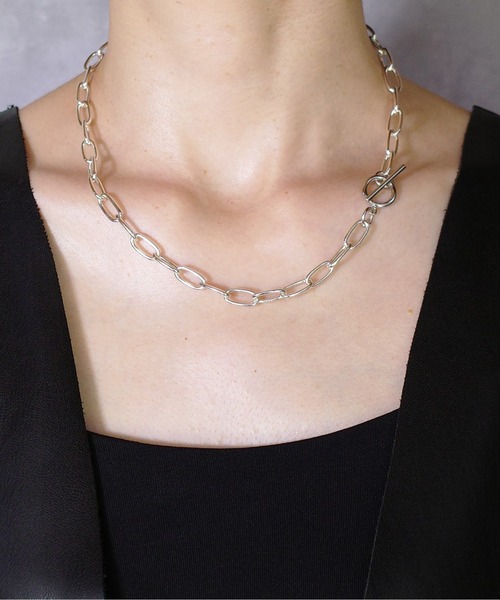 SIGNAL(シグナル)の「【SIGNAL /シグナル】 Oval Chain Necklace /オーバルチェーンネックレス(ネックレス・レディース・シルバー/ゴールド/シルバー×ゴールド・40cm)」の4枚目の写真