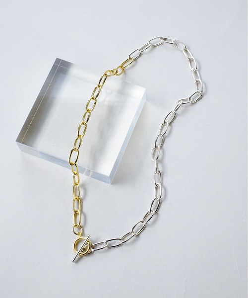SIGNAL(シグナル)の「【SIGNAL /シグナル】 Oval Chain Necklace /オーバルチェーンネックレス(ネックレス・レディース・シルバー/ゴールド/シルバー×ゴールド・40cm)」の19枚目の写真