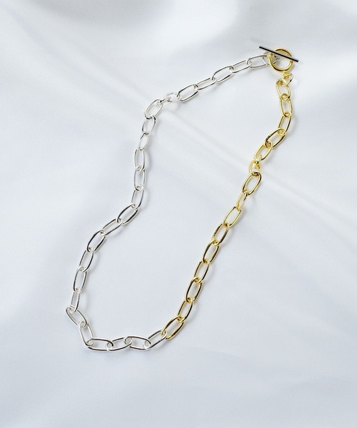 SIGNAL(シグナル)の「【SIGNAL /シグナル】 Oval Chain Necklace /オーバルチェーンネックレス(ネックレス・レディース・シルバー/ゴールド/シルバー×ゴールド・40cm)」の21枚目の写真