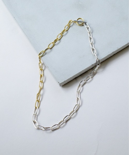 SIGNAL(シグナル)の「【SIGNAL /シグナル】 Oval Chain Necklace /オーバルチェーンネックレス(ネックレス・レディース・シルバー/ゴールド/シルバー×ゴールド・40cm)」の22枚目の写真