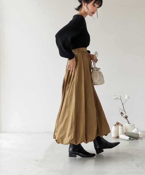 frames RAY CASSIN（フレームスレイカズン）の「【WEB限定】ボリューム袖前後2WAYニットプルオーバー（ニット/セーター・レディース・オレンジ/グレイッシュベージュ/グリーン/ブラック/ブルー・FREE）」の16枚目の写真