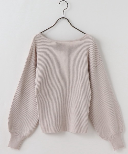 frames RAY CASSIN（フレームスレイカズン）の「【WEB限定】ボリューム袖前後2WAYニットプルオーバー（ニット/セーター・レディース・オレンジ/グレイッシュベージュ/グリーン/ブラック/ブルー・FREE）」の7枚目の写真