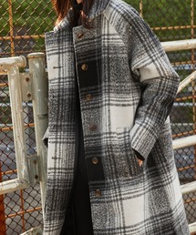 【Keeepy】plaid 2way soutien collar coat