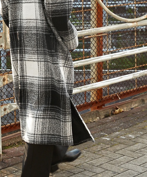 Keeepy(キーピー)の「【Keeepy】plaid 2way soutien collar coat(ステンカラーコート・レディース・オフホワイト/オレンジ・FREE)」の11枚目の写真