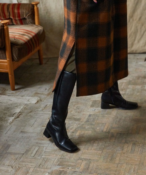Keeepy(キーピー)の「【Keeepy】plaid 2way soutien collar coat(ステンカラーコート・レディース・オフホワイト/オレンジ・FREE)」の9枚目の写真