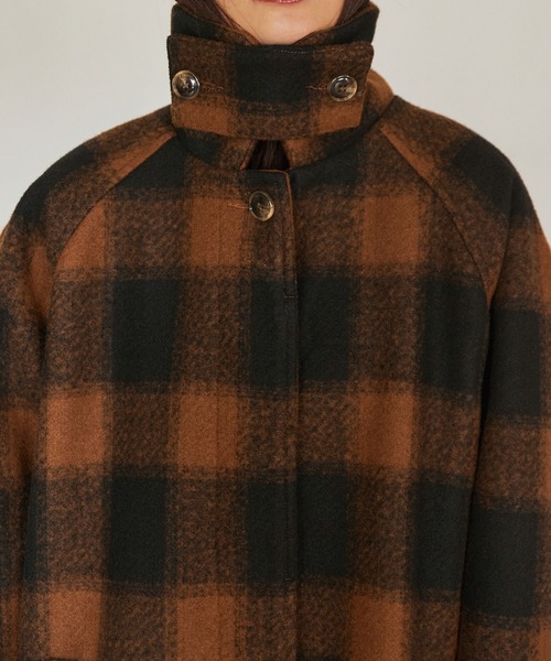 Keeepy(キーピー)の「【Keeepy】plaid 2way soutien collar coat(ステンカラーコート・レディース・オフホワイト/オレンジ・FREE)」の22枚目の写真