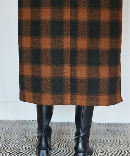 Keeepy(キーピー)の「【Keeepy】plaid 2way soutien collar coat(ステンカラーコート・レディース・オフホワイト/オレンジ・FREE)」の17枚目の写真
