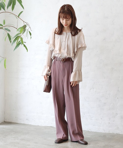 Crisp(クリスプ)の「エアリーフリルブラウス(シャツ/ブラウス・レディース・チャコールグレー/アイボリー/ピンクベージュ・FREE)」の22枚目の写真