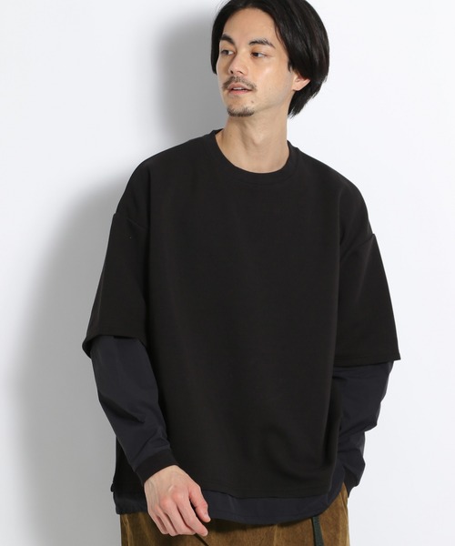 niko and...（ニコアンド）の「ライトダンボールBIGプルオーバー（Tシャツ/カットソー・メンズ・ブラック/カーキ/オレンジ・MEDIUM/LARGE）」の2枚目の写真