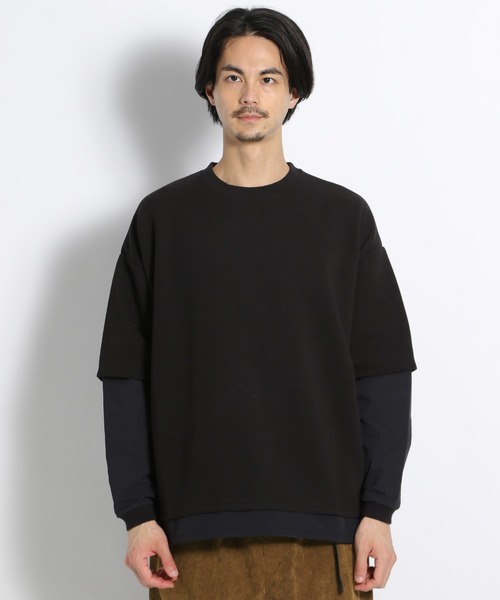 niko and...（ニコアンド）の「ライトダンボールBIGプルオーバー（Tシャツ/カットソー・メンズ・ブラック/カーキ/オレンジ・MEDIUM/LARGE）」の4枚目の写真