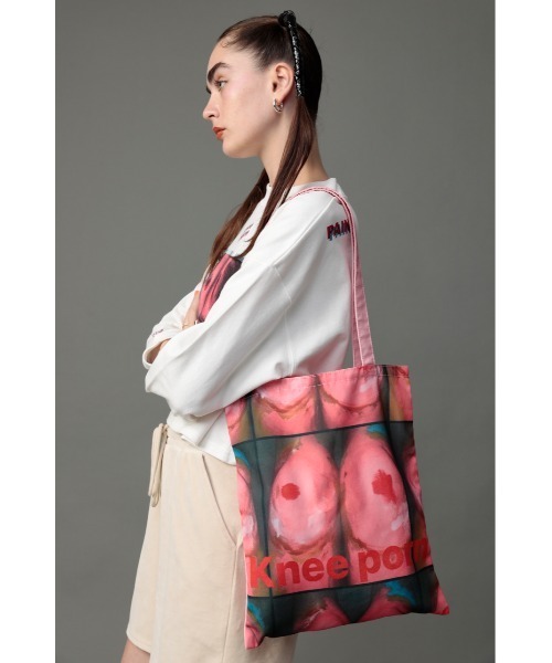 SLY（スライ）の「YUKAHIRAC X SLY TOTE BAG/トートバッグ（トートバッグ・レディース・ベージュ/ピンク/グリーン・FREE）」の3枚目の写真