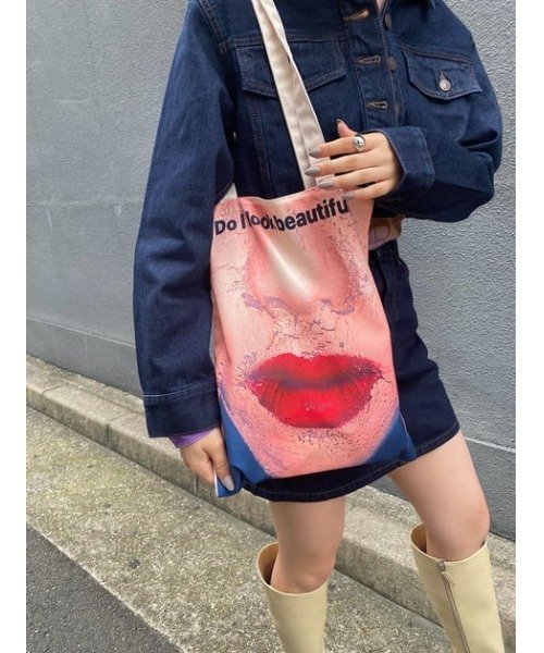 SLY（スライ）の「YUKAHIRAC X SLY TOTE BAG/トートバッグ（トートバッグ・レディース・ベージュ/ピンク/グリーン・FREE）」の21枚目の写真