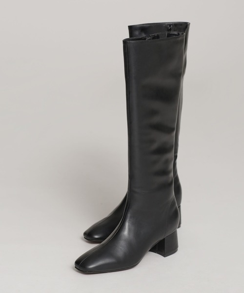NANO universe(ナノユニバース)の「WEB限定/フェイクレザープレーンロングブーツ(ブーツ・レディース・ブラック/ブラウン・38/36/37)」の1枚目の写真