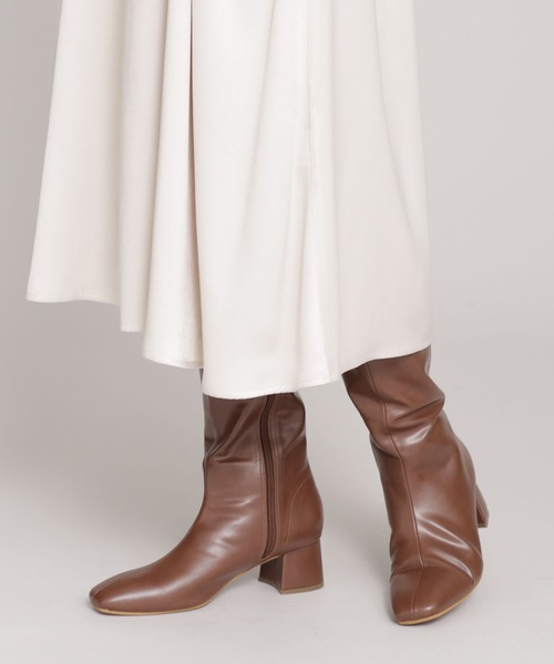 NANO universe(ナノユニバース)の「WEB限定/フェイクレザープレーンロングブーツ(ブーツ・レディース・ブラック/ブラウン・38/36/37)」の10枚目の写真