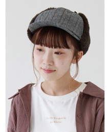 ヘリンボーンストライプキャップ