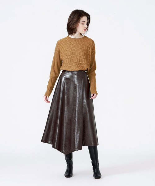 LOVELESS（ラブレス）の「ラインショルダーボタンフライニット（ニット/セーター・レディース・ネイビー/オフホワイト/ベージュ系その他5・36）」の6枚目の写真