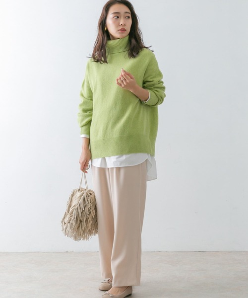 URBAN RESEARCH ROSSO(アーバンリサーチロッソ)の「バックシームタートルニット(ニット/セーター・レディース・グリーン系その他/ミント/ネイビー/オフホワイト・FREE)」の18枚目の写真