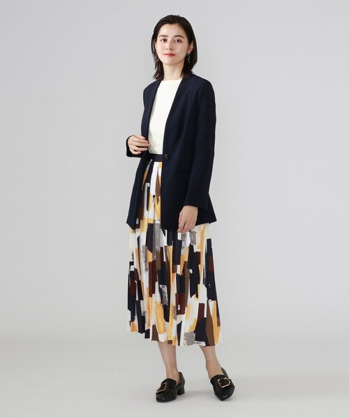 CAST:（キャストコロン）の「ノーカラージャケット（ノーカラージャケット・レディース・ネイビー/ベージュ・S/M）」の5枚目の写真