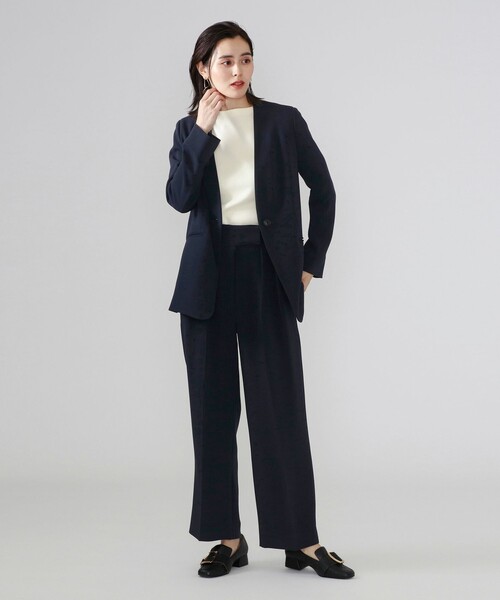 CAST:（キャストコロン）の「ノーカラージャケット（ノーカラージャケット・レディース・ネイビー/ベージュ・S/M）」の6枚目の写真