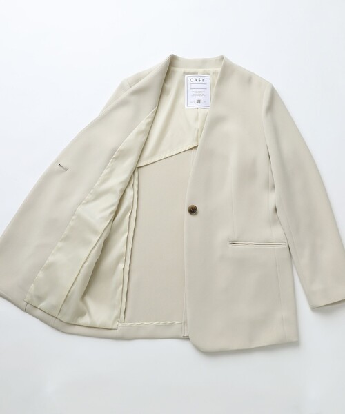 CAST:（キャストコロン）の「ノーカラージャケット（ノーカラージャケット・レディース・ネイビー/ベージュ・S/M）」の16枚目の写真