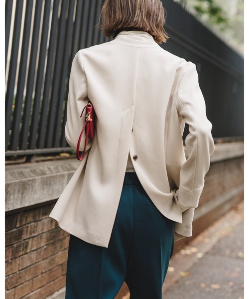 CAST:（キャストコロン）の「ノーカラージャケット（ノーカラージャケット・レディース・ネイビー/ベージュ・S/M）」の15枚目の写真