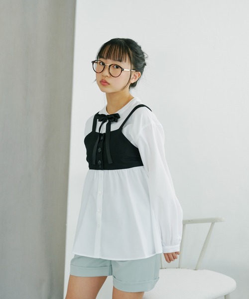 セール】レイヤード風ショートパンツスーツセットアップ（スーツ