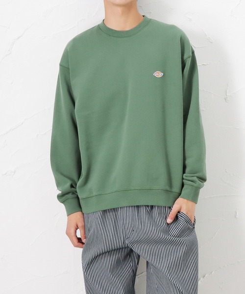 Dickies(ディッキーズ)の「Dickies ディッキーズ ワンポイントロゴワッペン スウェットトレーナー(スウェット・メンズ・グリーン/ブルー/ホワイト/ベージュ/ブラック・M/L/XL)」の4枚目の写真