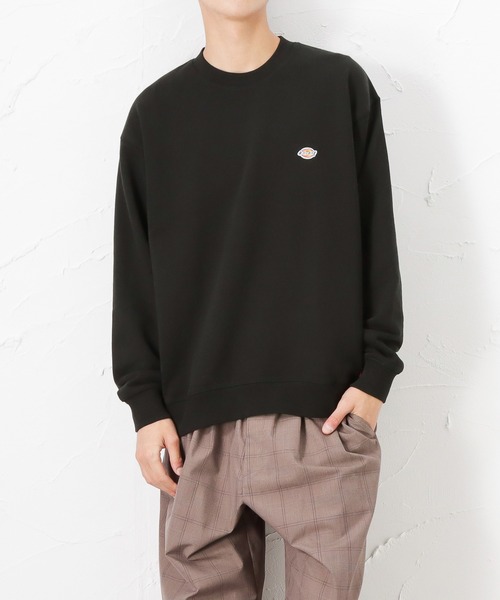 【Dickies】ロゴ スウェット トレーナー ブラック / 送料無料 Dickies ディッキーズ ワンポイントロゴワッペン スウェット