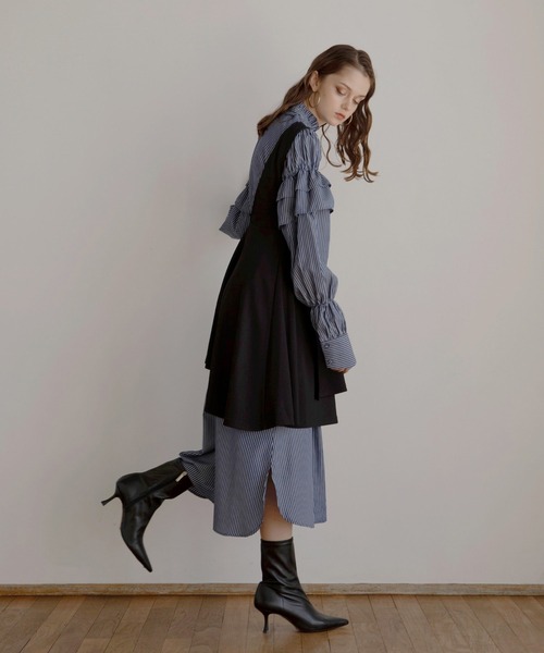 MIELI INVARIANT（ミエリインヴァリアント）の「Bustier Candy Shirt Dress（ワンピース・レディース・ホワイト/ネイビー・FREE）」の10枚目の写真