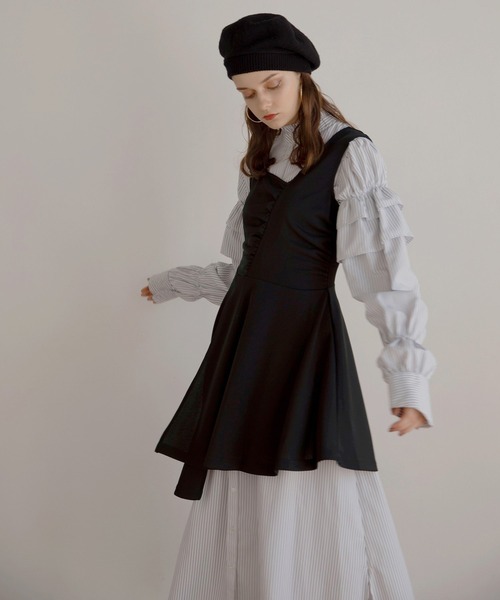 MIELI INVARIANT（ミエリインヴァリアント）の「Bustier Candy Shirt Dress（ワンピース・レディース・ホワイト/ネイビー・FREE）」の4枚目の写真