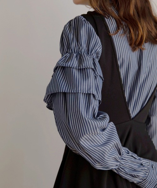 MIELI INVARIANT（ミエリインヴァリアント）の「Bustier Candy Shirt Dress（ワンピース・レディース・ホワイト/ネイビー・FREE）」の7枚目の写真