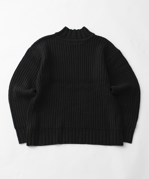 NewAnce（ニュアンス）の「【NewAnce】ヘビーウールモックネック（ニット/セーター・メンズ・ブラック/オフホワイト/ダークカーキ/グレイッシュベージュ・4/5）」の6枚目の写真