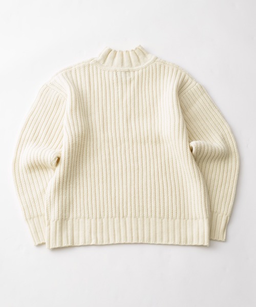 NewAnce（ニュアンス）の「【NewAnce】ヘビーウールモックネック（ニット/セーター・メンズ・ブラック/オフホワイト/ダークカーキ/グレイッシュベージュ・4/5）」の5枚目の写真