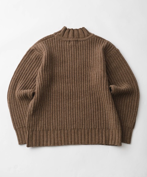 NewAnce（ニュアンス）の「【NewAnce】ヘビーウールモックネック（ニット/セーター・メンズ・ブラック/オフホワイト/ダークカーキ/グレイッシュベージュ・4/5）」の7枚目の写真