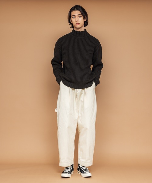 NewAnce（ニュアンス）の「【NewAnce】ヘビーウールモックネック（ニット/セーター・メンズ・ブラック/オフホワイト/ダークカーキ/グレイッシュベージュ・4/5）」の15枚目の写真