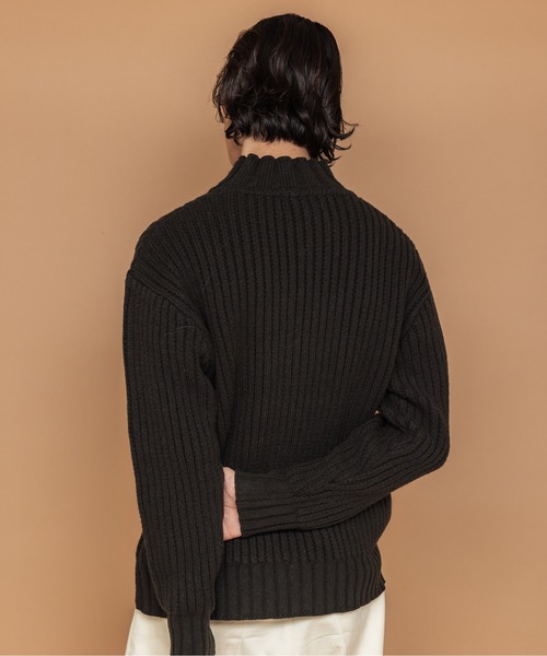 NewAnce（ニュアンス）の「【NewAnce】ヘビーウールモックネック（ニット/セーター・メンズ・ブラック/オフホワイト/ダークカーキ/グレイッシュベージュ・4/5）」の12枚目の写真