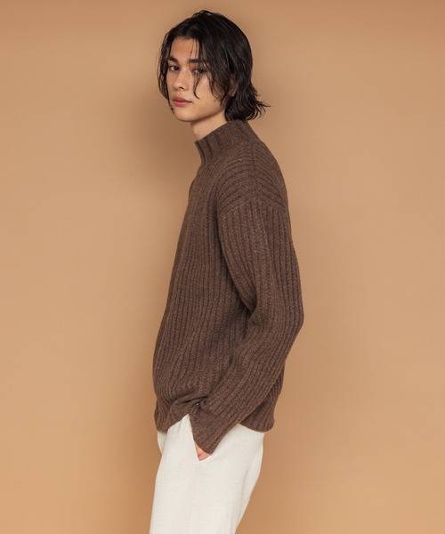 NewAnce（ニュアンス）の「【NewAnce】ヘビーウールモックネック（ニット/セーター・メンズ・ブラック/オフホワイト/ダークカーキ/グレイッシュベージュ・4/5）」の21枚目の写真