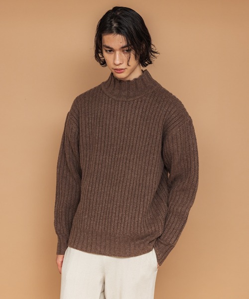 NewAnce（ニュアンス）の「【NewAnce】ヘビーウールモックネック（ニット/セーター・メンズ・ブラック/オフホワイト/ダークカーキ/グレイッシュベージュ・4/5）」の20枚目の写真