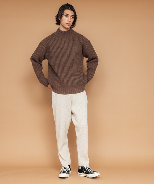 NewAnce（ニュアンス）の「【NewAnce】ヘビーウールモックネック（ニット/セーター・メンズ・ブラック/オフホワイト/ダークカーキ/グレイッシュベージュ・4/5）」の19枚目の写真