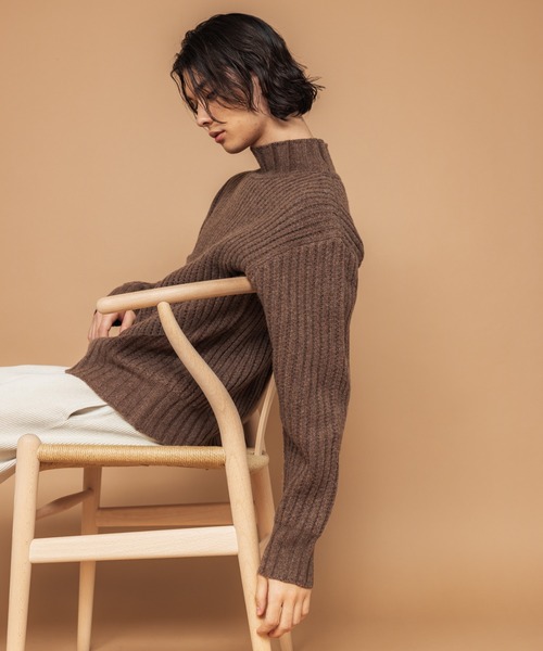 NewAnce（ニュアンス）の「【NewAnce】ヘビーウールモックネック（ニット/セーター・メンズ・ブラック/オフホワイト/ダークカーキ/グレイッシュベージュ・4/5）」の18枚目の写真