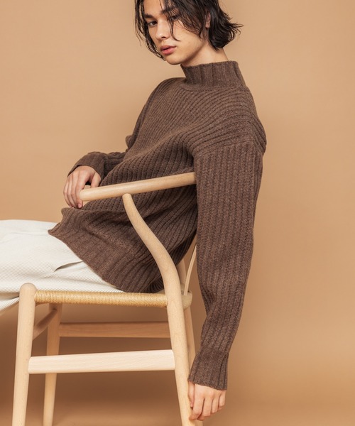 NewAnce（ニュアンス）の「【NewAnce】ヘビーウールモックネック（ニット/セーター・メンズ・ブラック/オフホワイト/ダークカーキ/グレイッシュベージュ・4/5）」の17枚目の写真