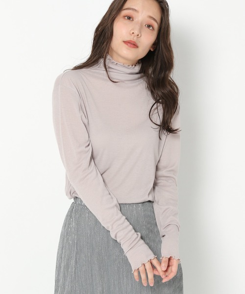 mysty woman（ミスティウーマン）の「クシュクシュタートルプルオーバー 257601（Tシャツ/カットソー・レディース・ブラック/オフホワイト/ライトベージュ・FREE）」の7枚目の写真