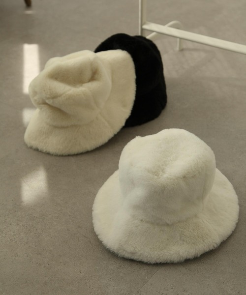 Chillfar（チルファー）の「エコファーバケットハット（ハット・レディース・ホワイト/ブラック/ベージュ・FREE）」の6枚目の写真