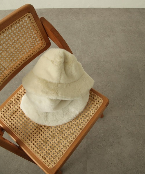 Chillfar（チルファー）の「エコファーバケットハット（ハット・レディース・ホワイト/ブラック/ベージュ・FREE）」の8枚目の写真